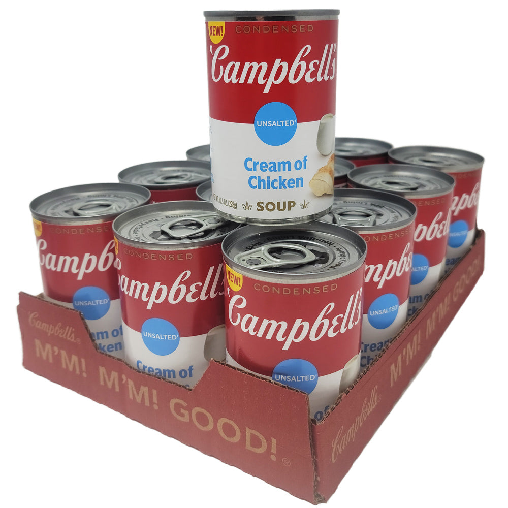 CASE OF 12 - Campbell's Condensed Unsalted Cream of Chicken Soup -10.5 oz.