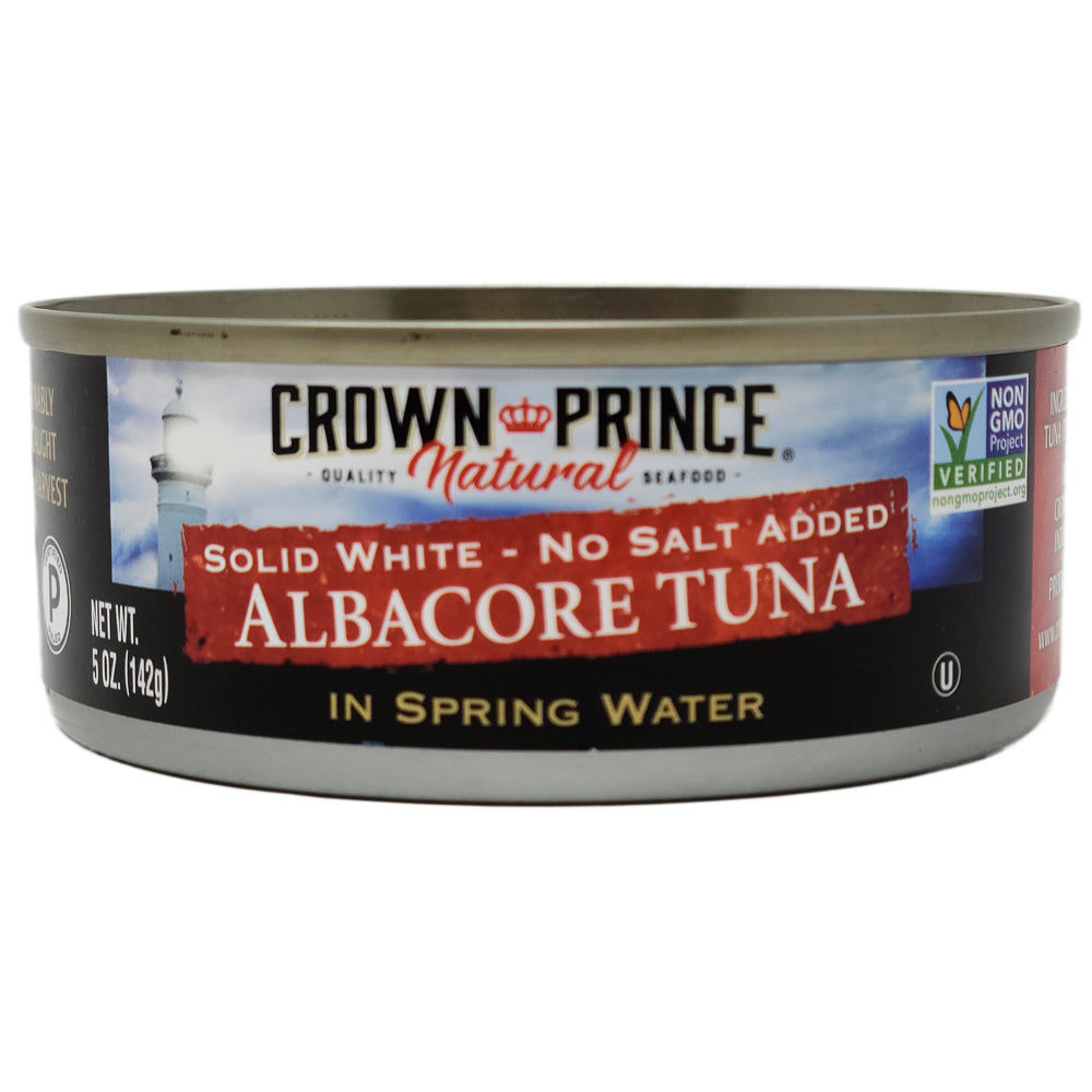 Crown Prince Natural Albacore Tuna, No Salt Added, Solid White, In Spring Water - 5 oz