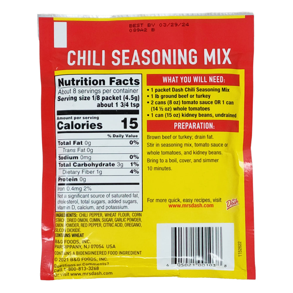 Mrs Dash Seasoning Mix, Salt-Free, Chili - 1.25 oz