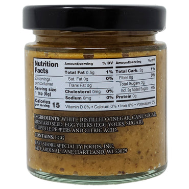 East Shore Chipotle Mustard-5 oz . - Healthy Heart Market