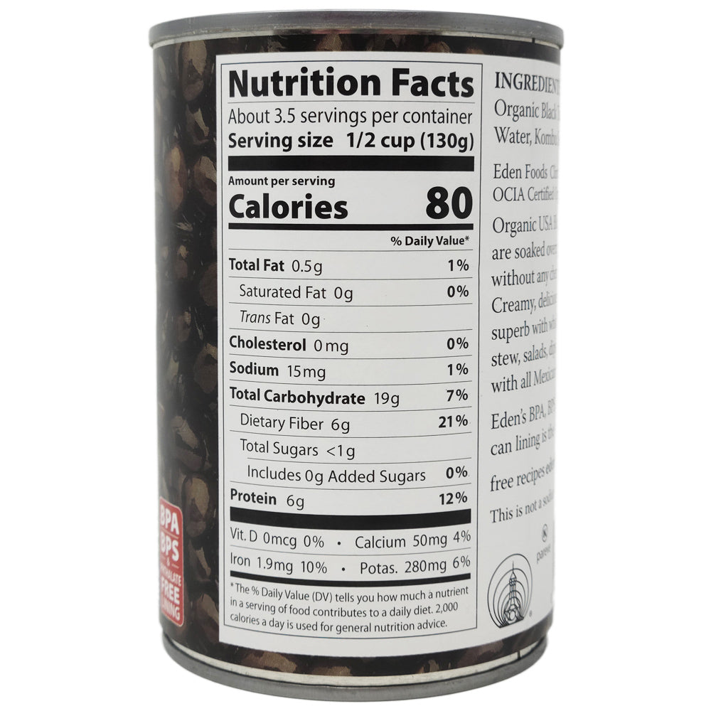 Eden No Salt Added Black Beans-15 oz.