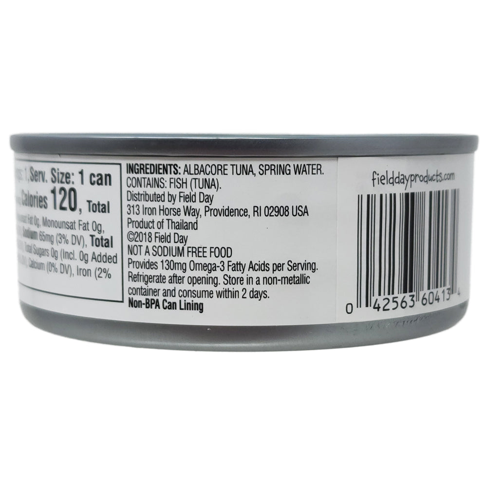 Field Day Organic No Salt Added Chunk White Albacore Tuna - 5oz.