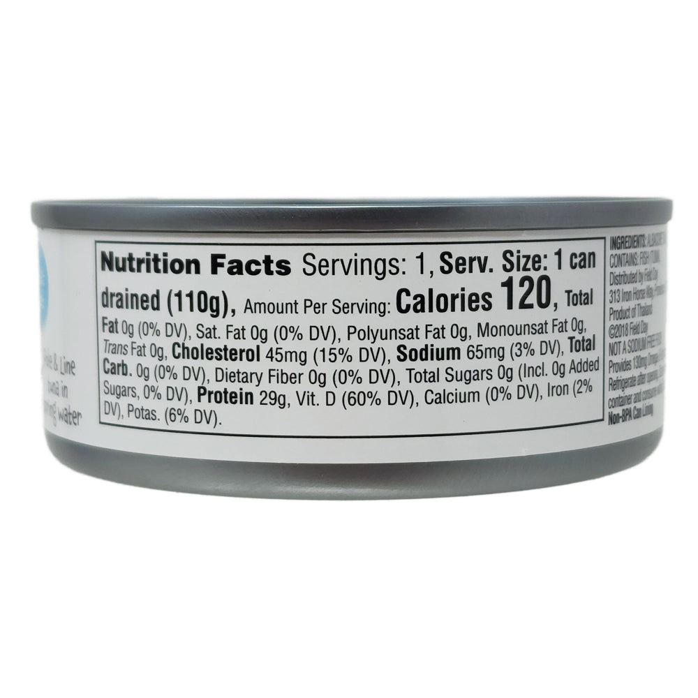 Field Day Organic No Salt Added Chunk White Albacore Tuna - 5oz.