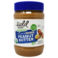 Field Day Organic Smooth Unsalted Peanut Butter- 18oz.