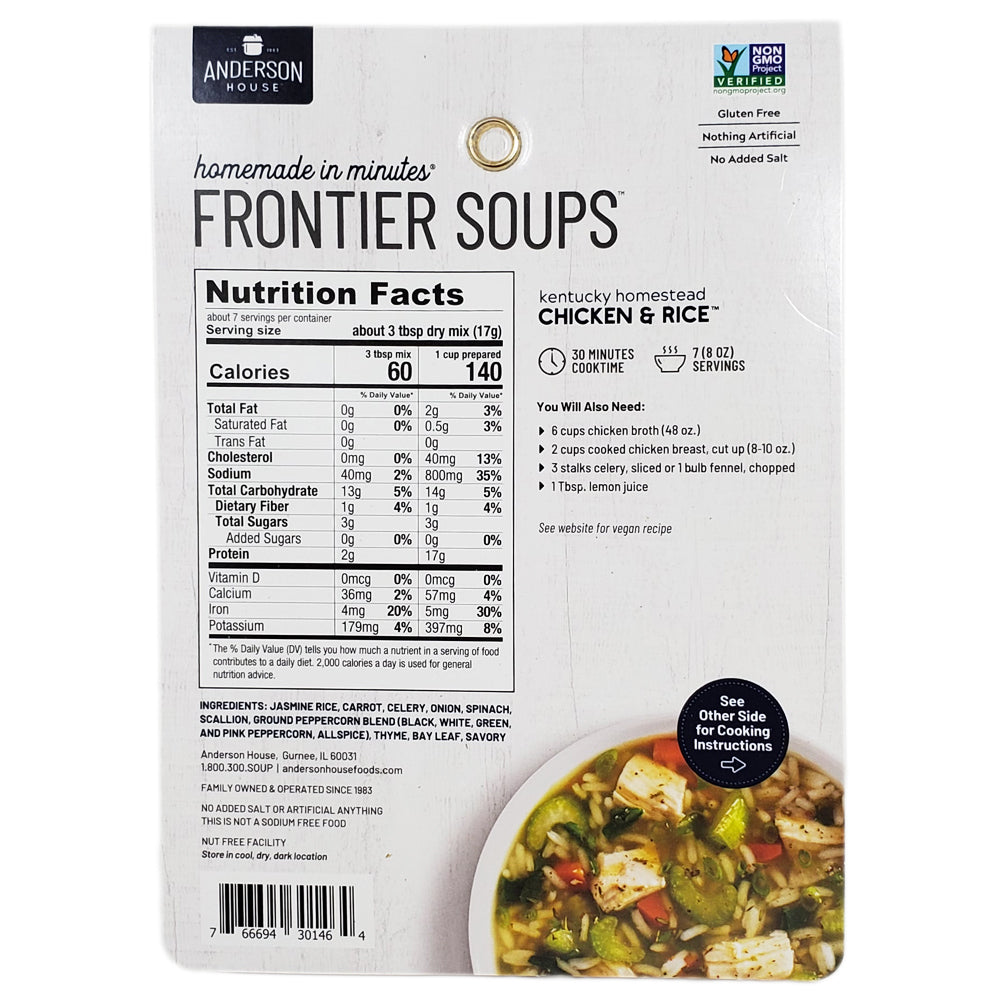 Frontier Kentucky Homestead Chicken & Rice Soup Mix - 4.25oz – Healthy ...