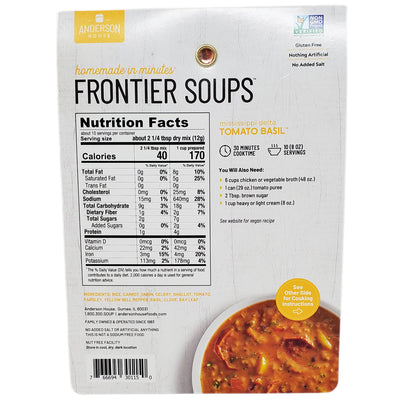Frontier Soups- Mississippi Delta Tomato Basil Soup-4 oz. - Healthy Heart Market