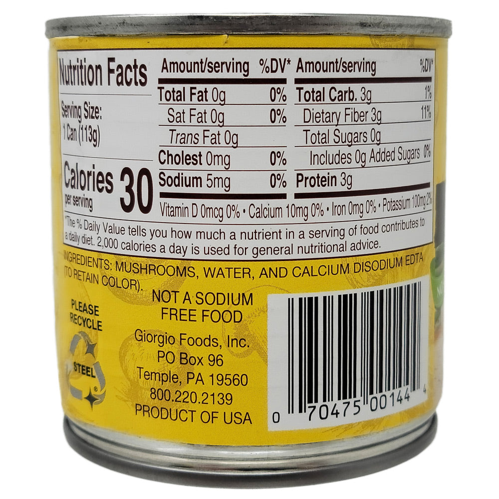 Giorgio Mushroom Pieces And Stems – 4 Oz Can, Pack Of 12, Organic, Exp 03/2026, Great Price