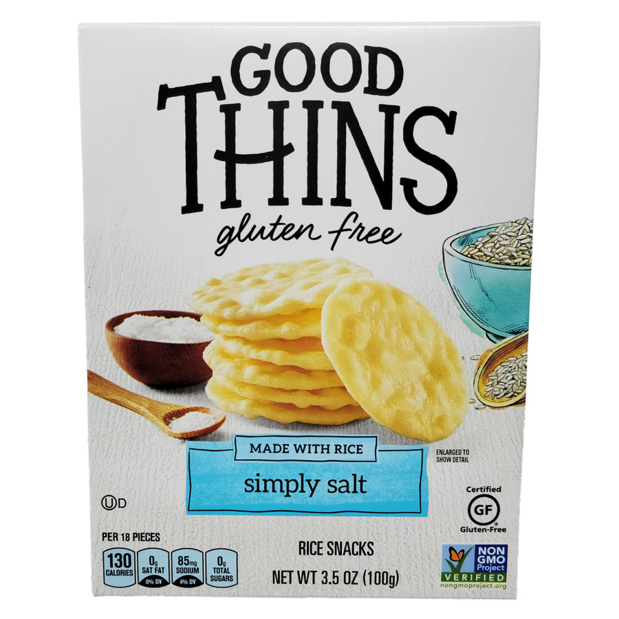Good Thins Rice Thins Simply Salt Saltines, 100g/3.5oz, (Imported from  Canada)