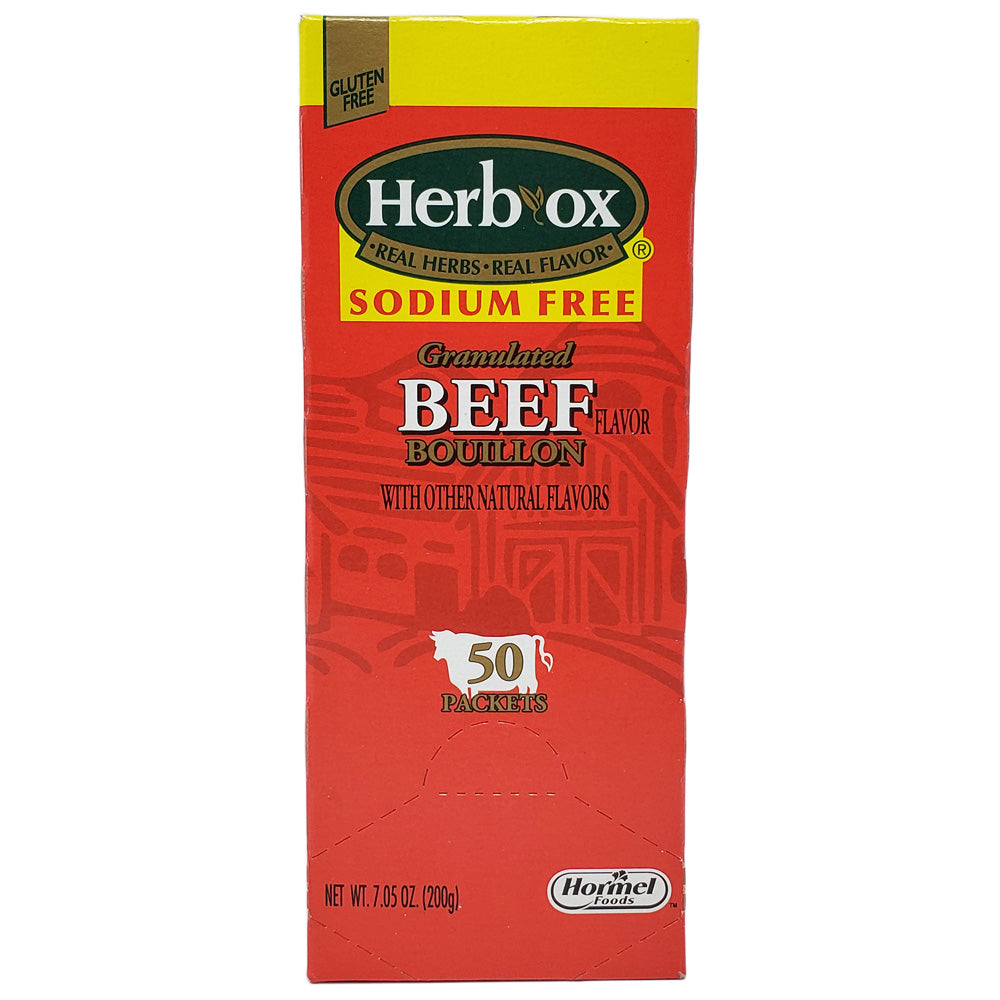 Herb-Ox Beef Bouillon-50 packets - Sodium Free-7.05 oz. - Healthy Heart Market