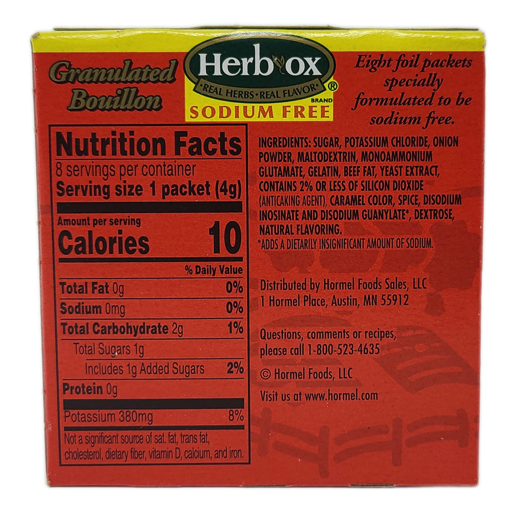 Herb Ox Sodium Free Beef Bouillon 8 pack Healthy Heart Market