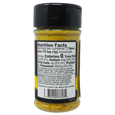 Kinder's No Salt Lemon Pepper Seasoning - 2.6 oz