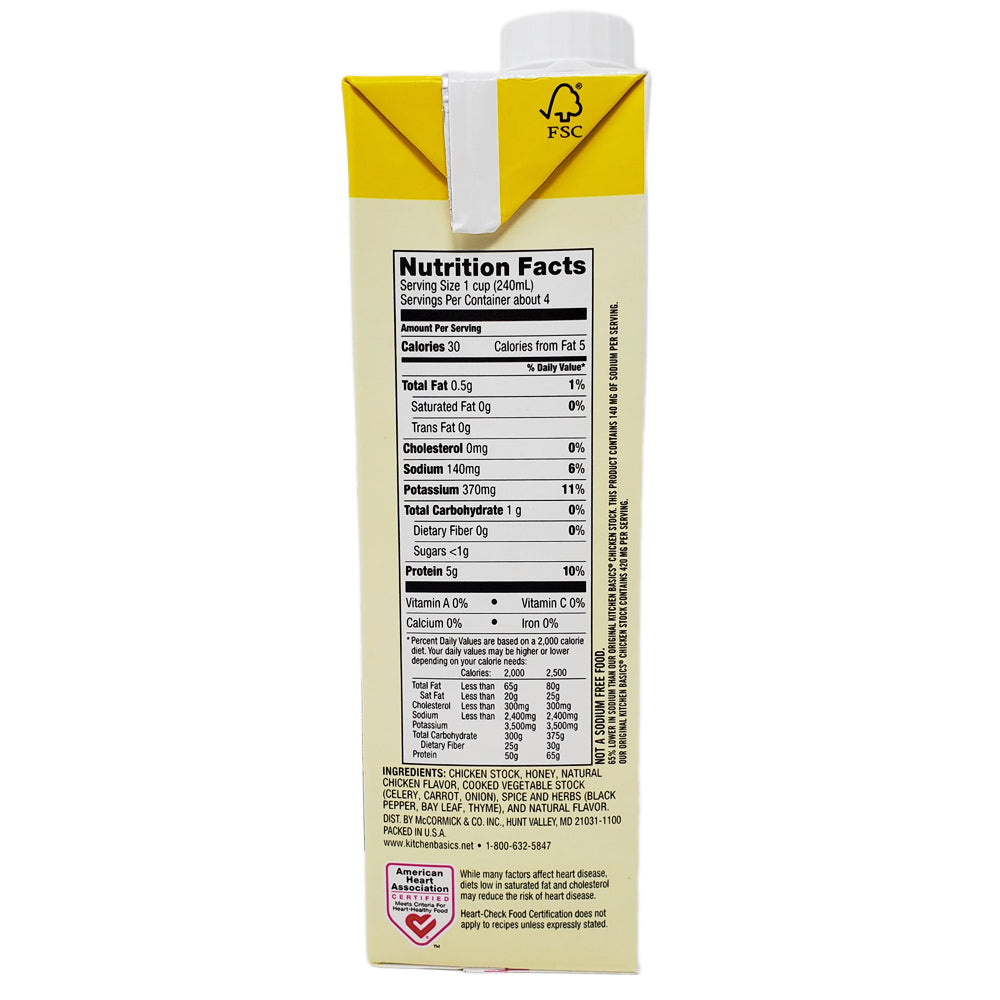 Kitchen Basics Unsalted Chicken Stock-32 oz. - Healthy Heart Market