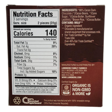 Lundberg Decadent Dark Chocolate Thin Stackers - 3.3oz