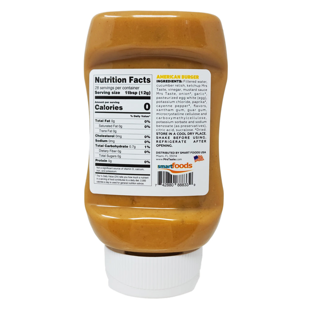 Mrs. Taste Zero Sodium American Burger Sauce - 11oz.