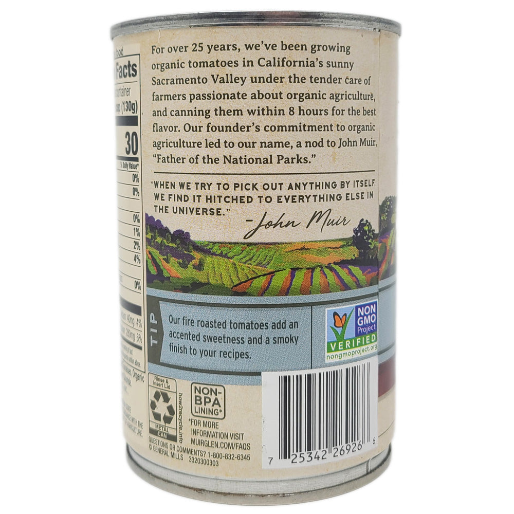 Muir Glen Organic Fire Roasted Diced Tomatoes- No Salt Added-14.5 oz. - Healthy Heart Market