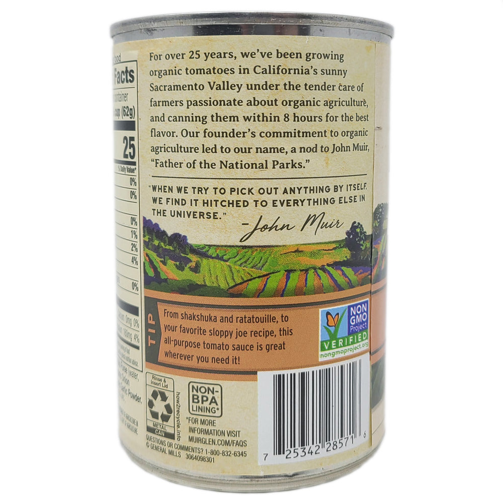Muir Glen No Salt Added Tomato Sauce-15 oz. - Healthy Heart Market