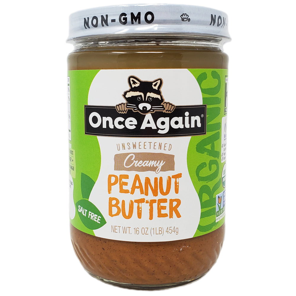 Once Again Organic No Salt Added Creamy Peanut Butter - 16oz. - Healthy Heart Market