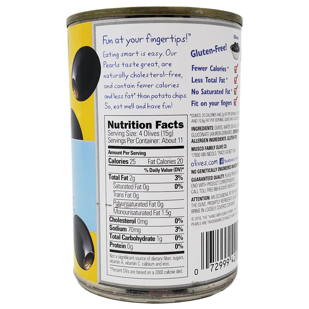 Pearl's Reduced Sodium Large Black Olives 6oz. Healthy Heart Market