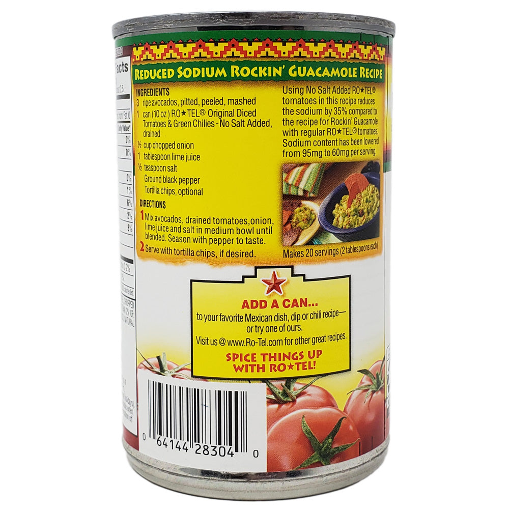 Ro-Tel No Salt Added Diced Tomatoes & Green Chilies - 10 oz. - Healthy Heart Market