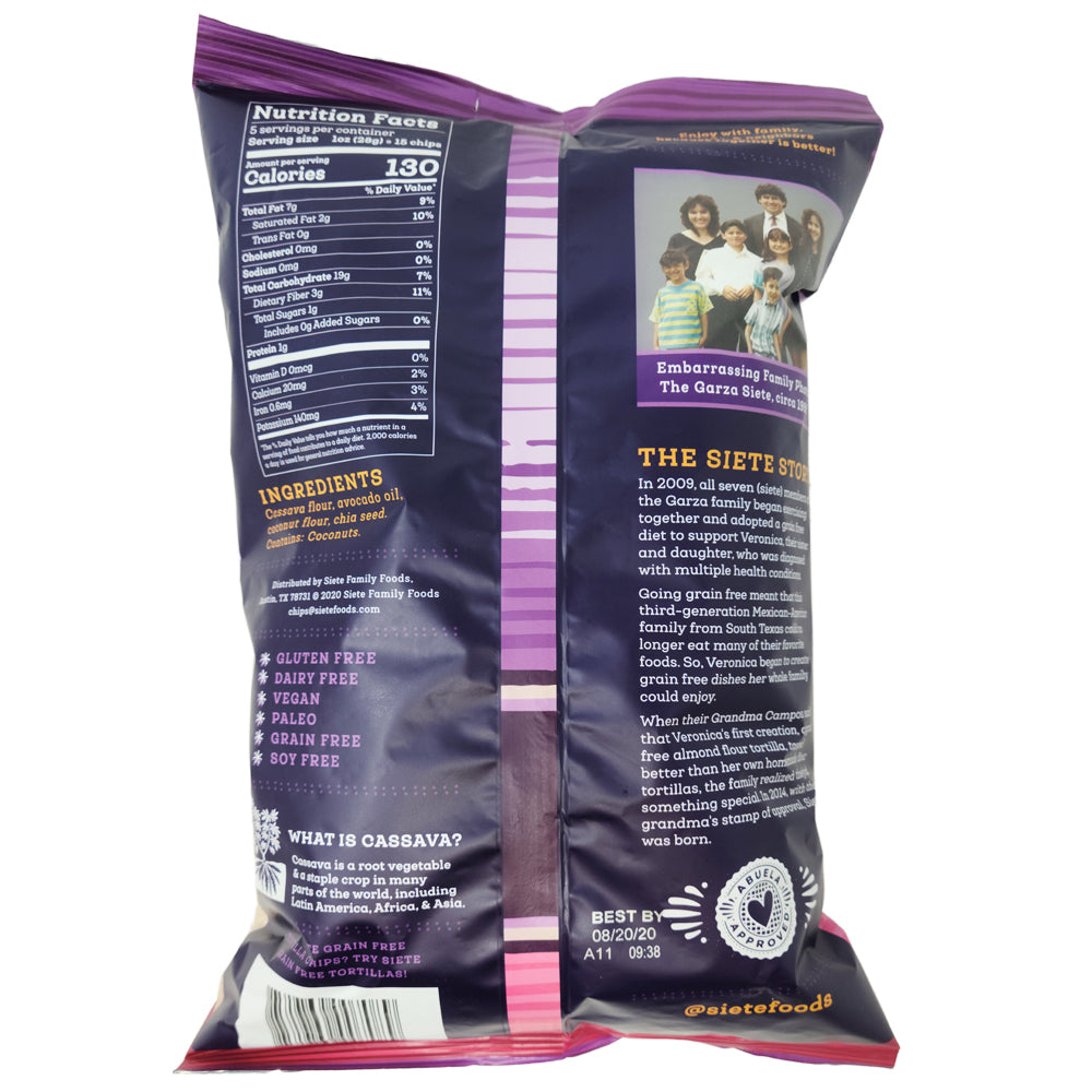 Siete No Salt Grain Free Tortilla Chips - 5oz