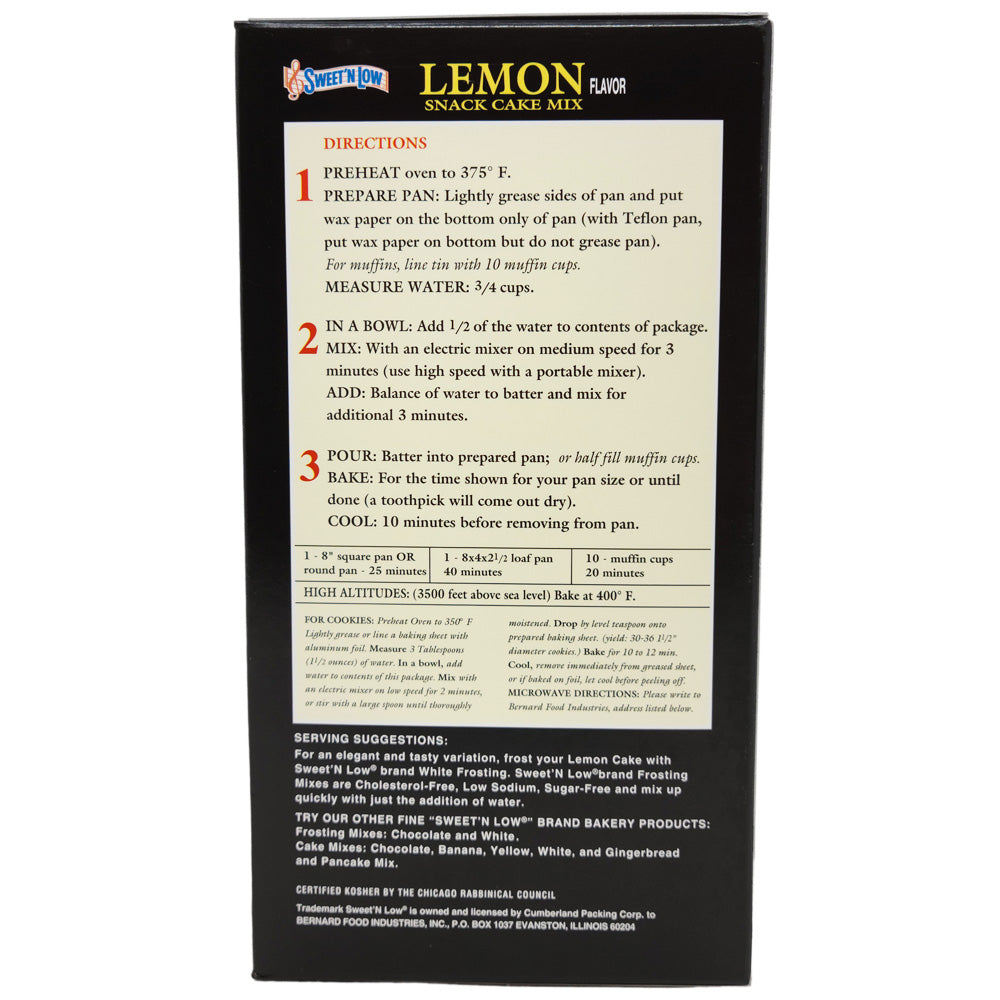 Sweet N' Low Lemon Snack Cake Mix-8 oz.