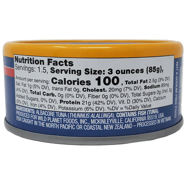 Wild Planet No Salt Added Albacore Tuna - 5oz. - Healthy Heart Market