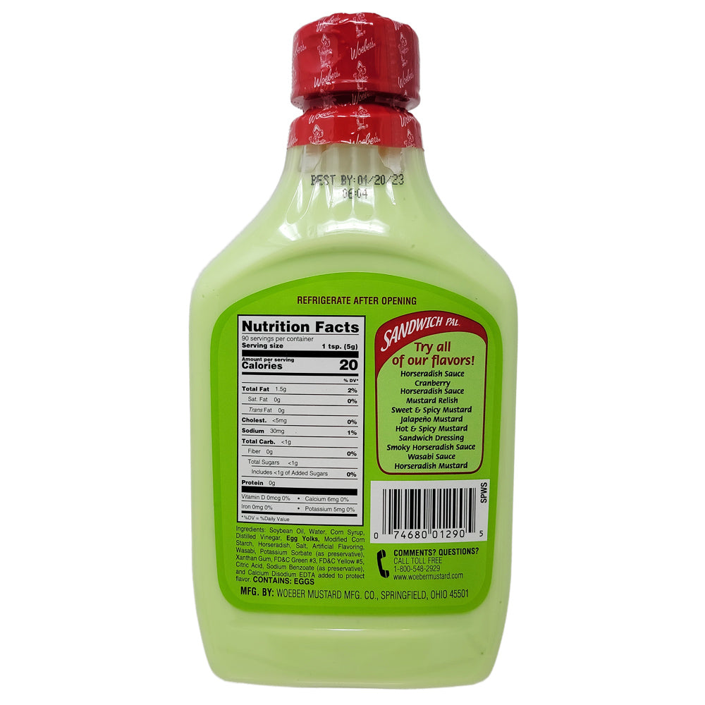 Woeber's Sandwich Pal Wasabi Sauce - 16oz.