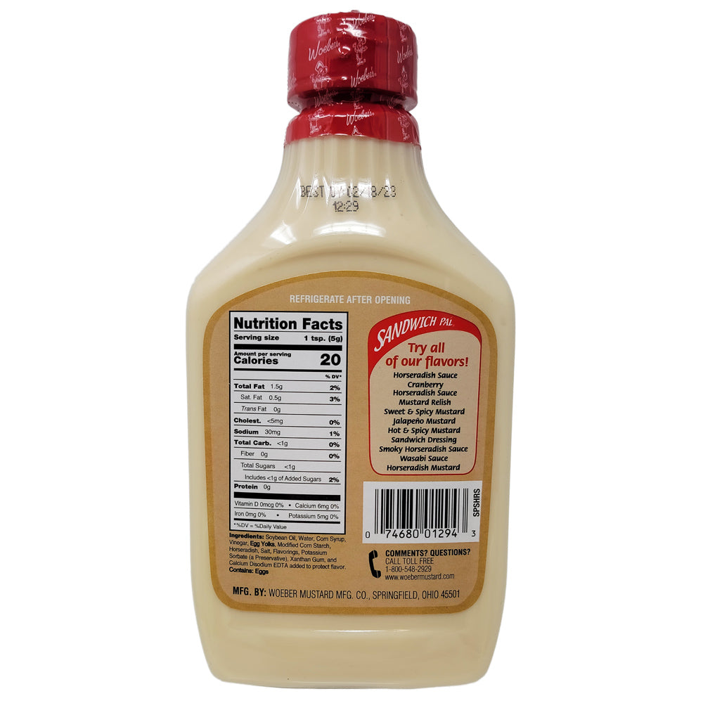 Woeber's Sandwich Pal Smoky Horseradish Sauce - 16oz